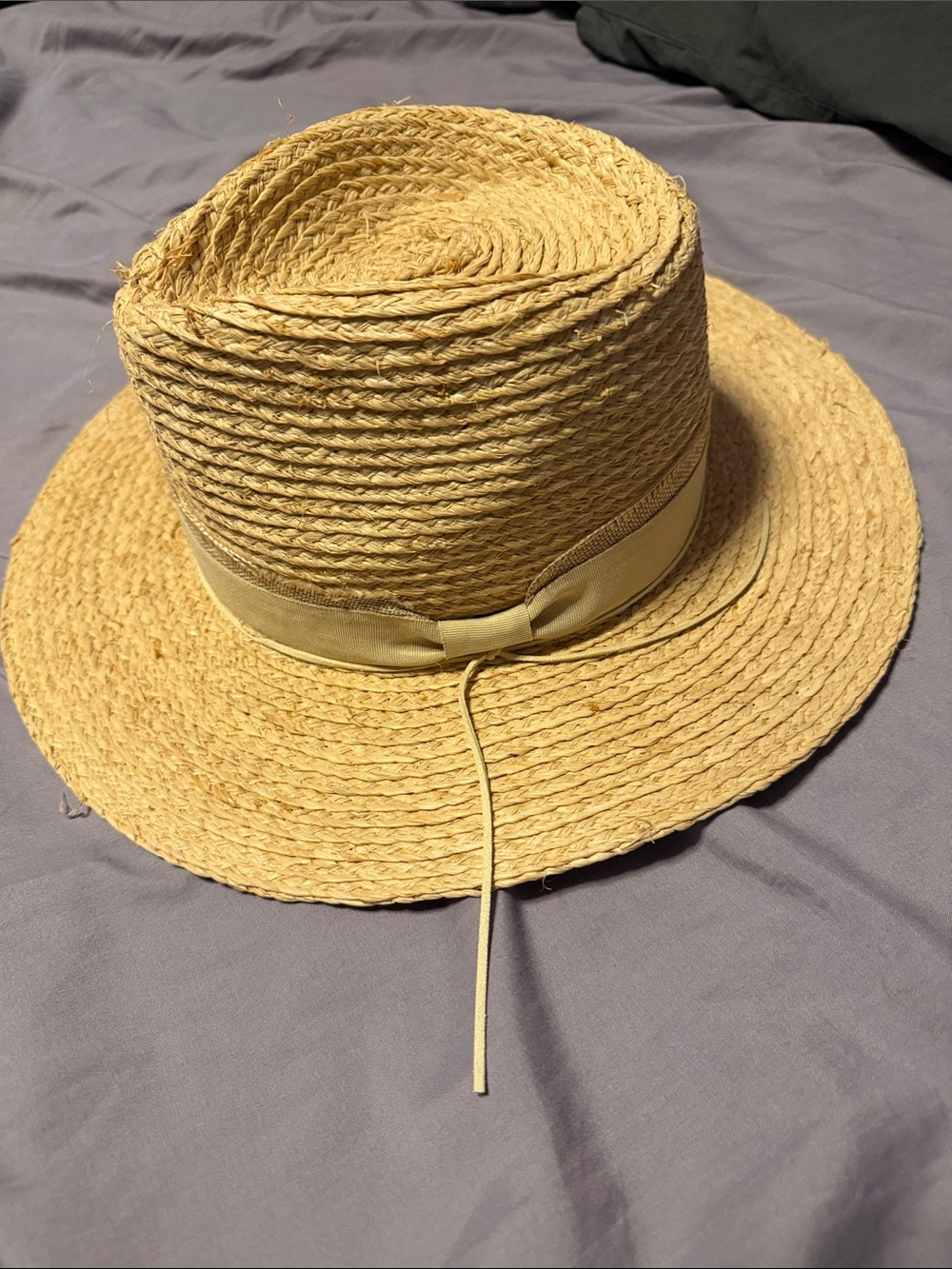 San Diego Hat Company Natural Straw Hat with Tan Ribbon OS adjustable